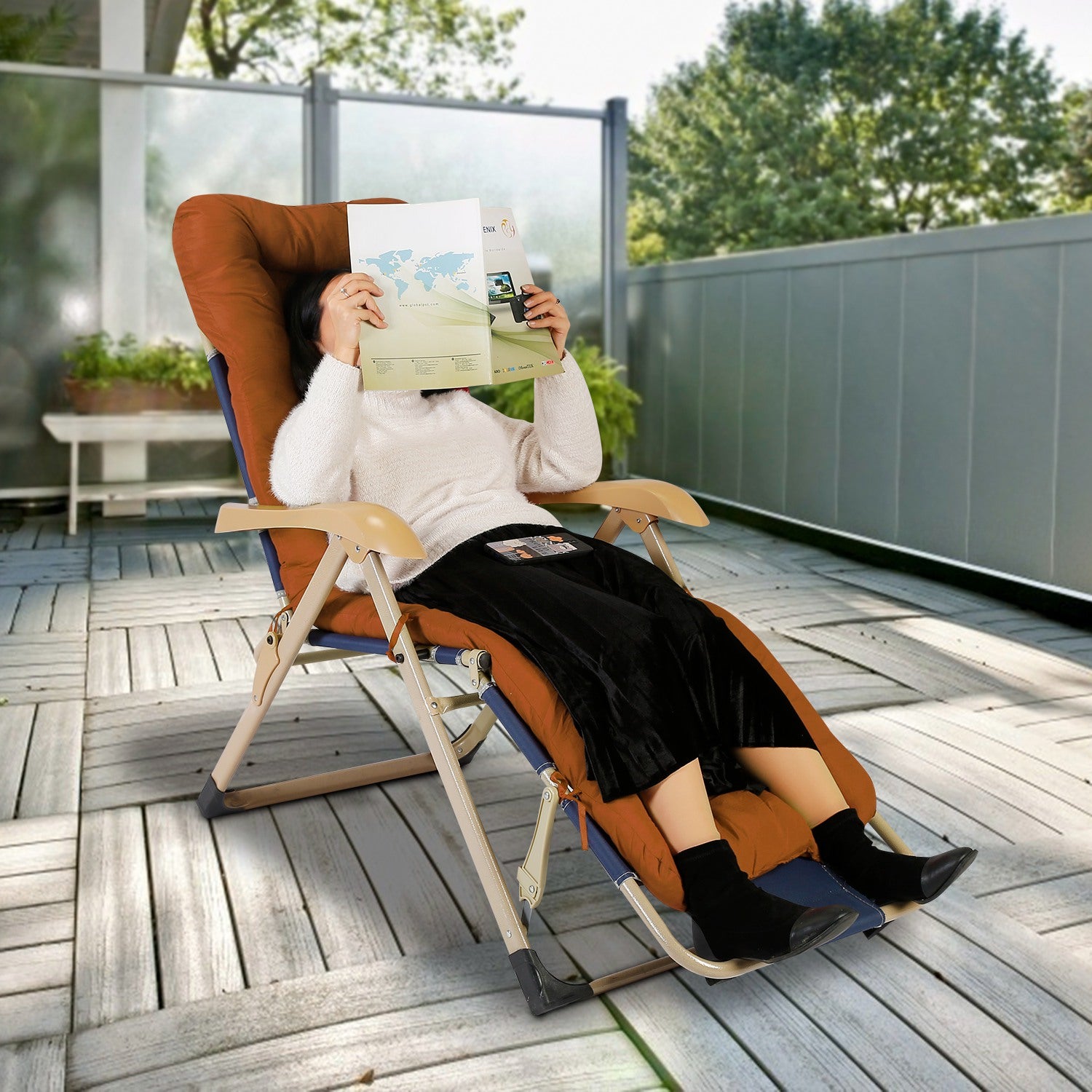 Thickened Chaise Lounger Cushion - Recliner & Rocking Chair Pad, 67x22in