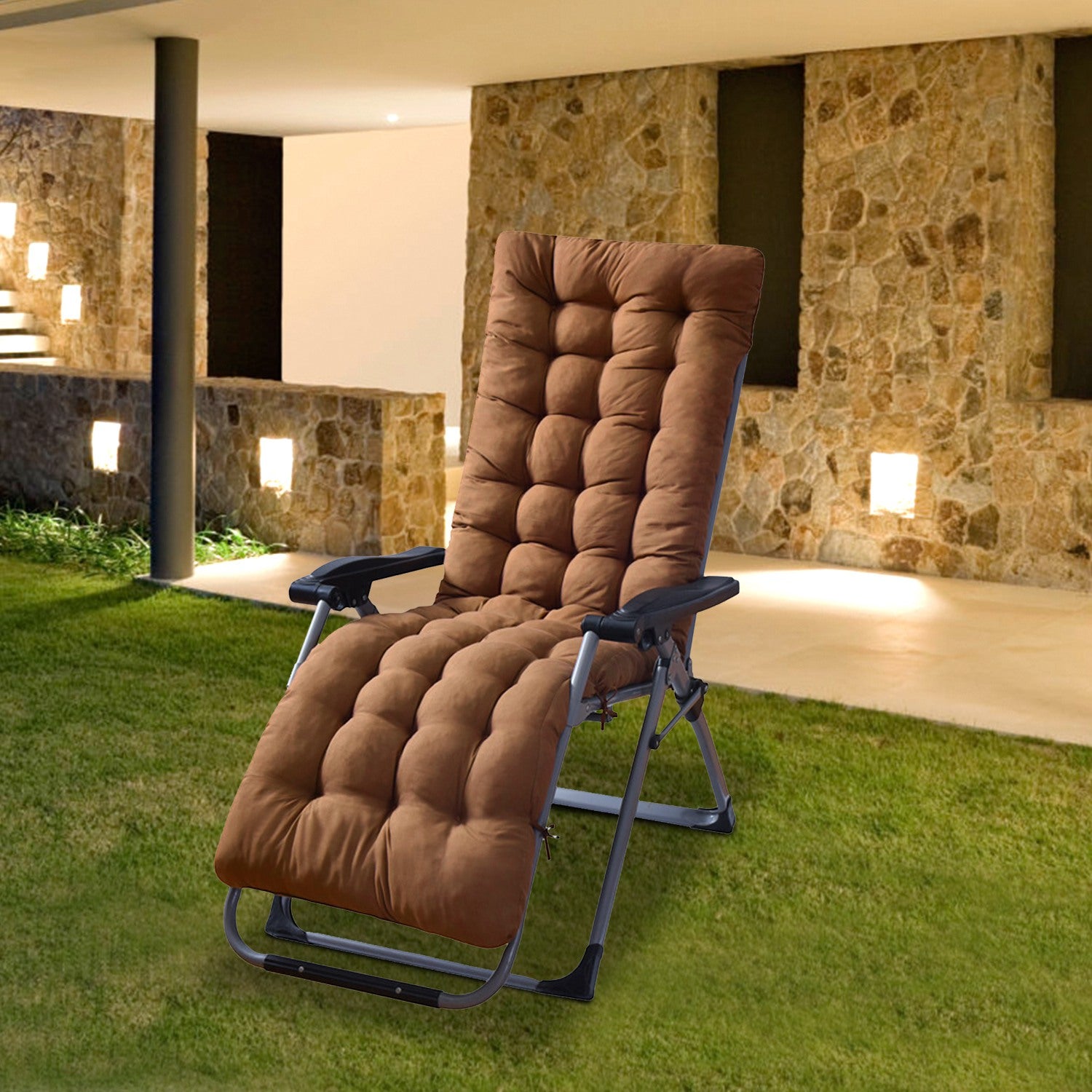 Thickened Chaise Lounger Cushion - Recliner & Rocking Chair Pad, 67x22in