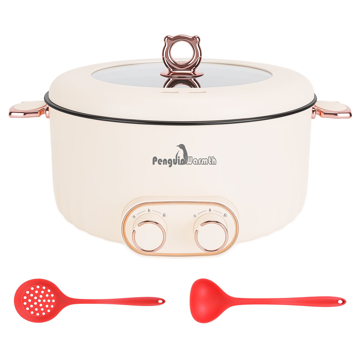 6L Electric Hot Pot with Divider - Dual Independent Control, Stainless Steel