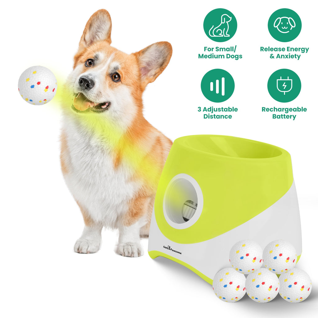 Automatic Dog Ball Launcher - Rechargeable Interactive Fetch Toy, 3 Distance Settings