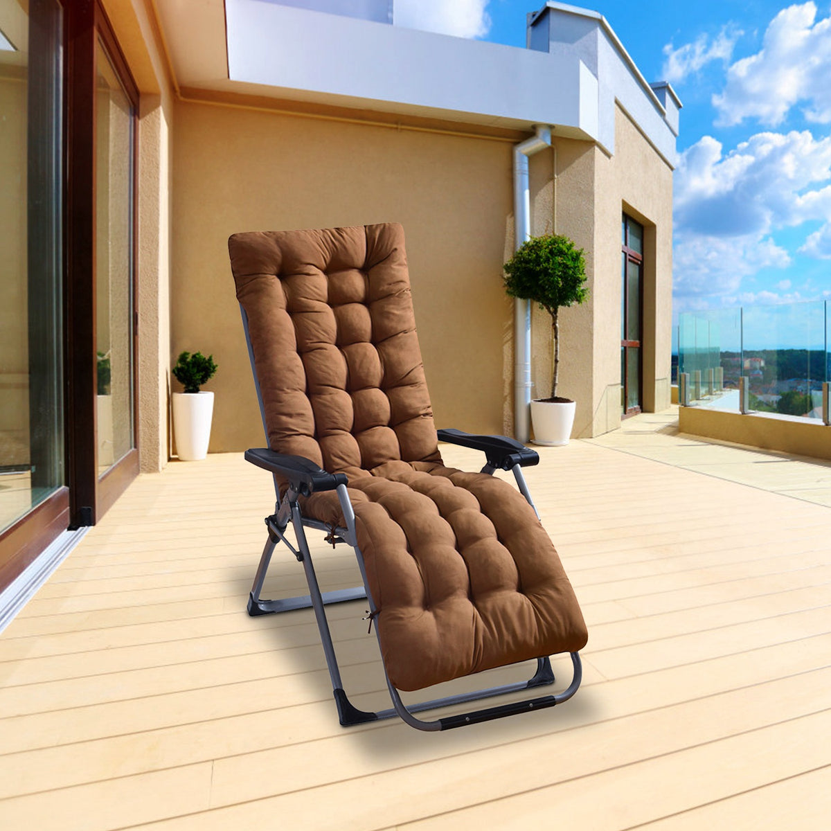 Thickened Chaise Lounger Cushion - Recliner & Rocking Chair Pad, 67x22in