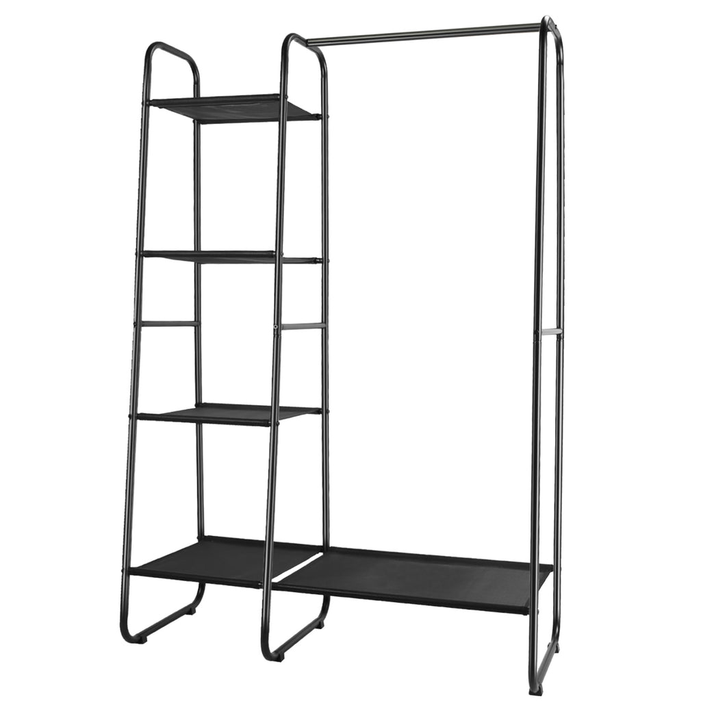 Metal Garment Rack with 5-Tier Shoe Shelf - Freestanding Closet Organizer