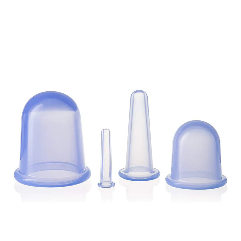 Silicone Cupping Massage Set - 4-Piece Muscle & Body Therapy Cups