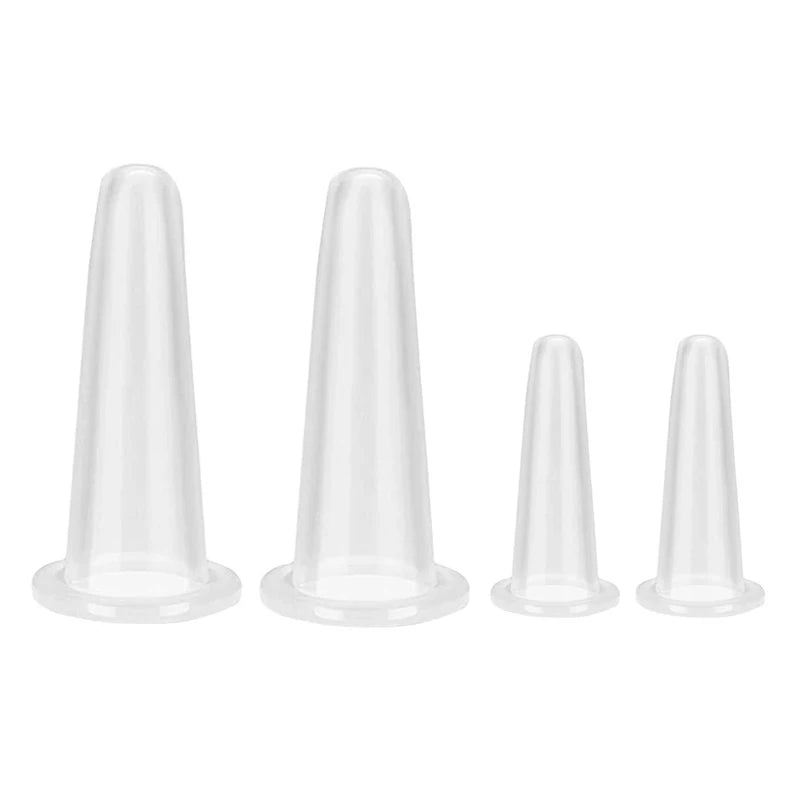 Silicone Cupping Massage Set - 4-Piece Muscle & Body Therapy Cups