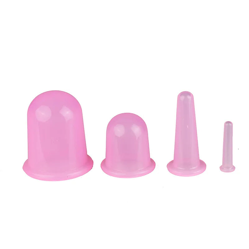 Silicone Cupping Massage Set - 4-Piece Muscle & Body Therapy Cups