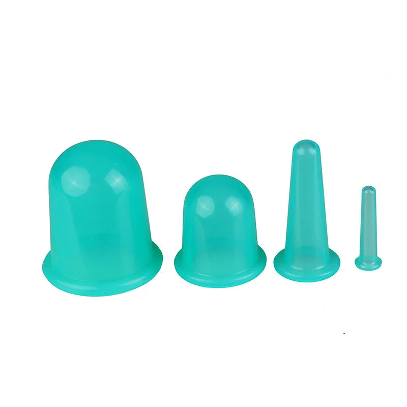 Silicone Cupping Massage Set - 4-Piece Muscle & Body Therapy Cups