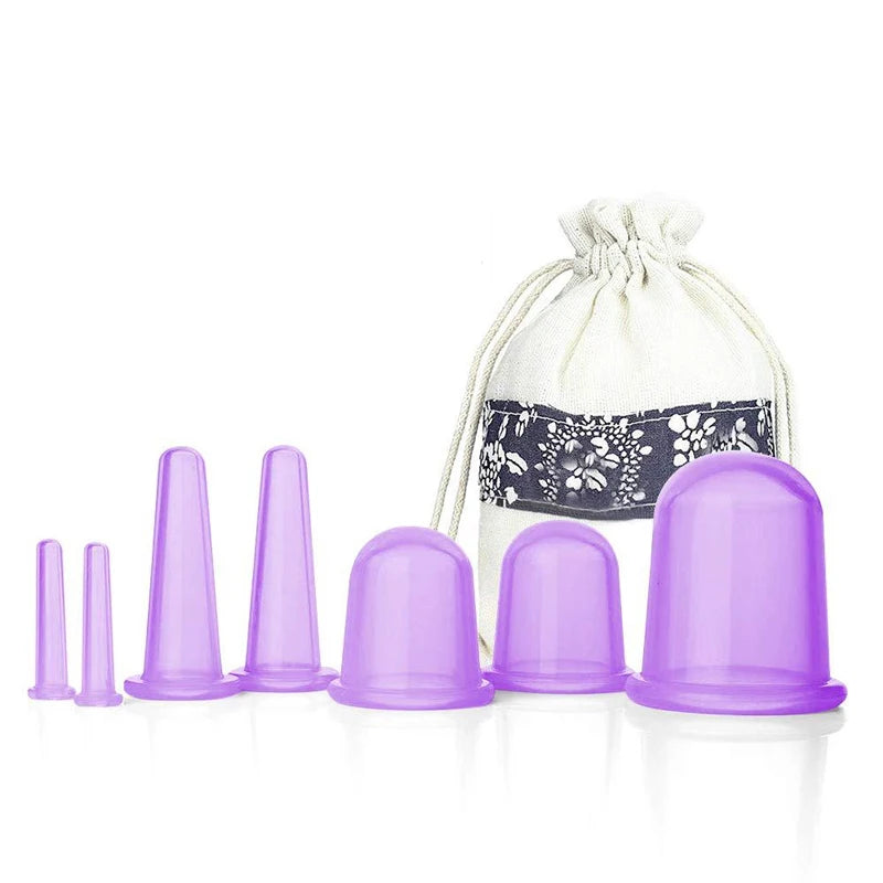 Silicone Cupping Massage Set - 4-Piece Muscle & Body Therapy Cups