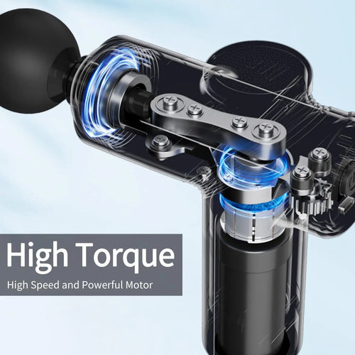 Mini Muscle Massage Gun – Silent Motor, 4 Interchangeable Heads