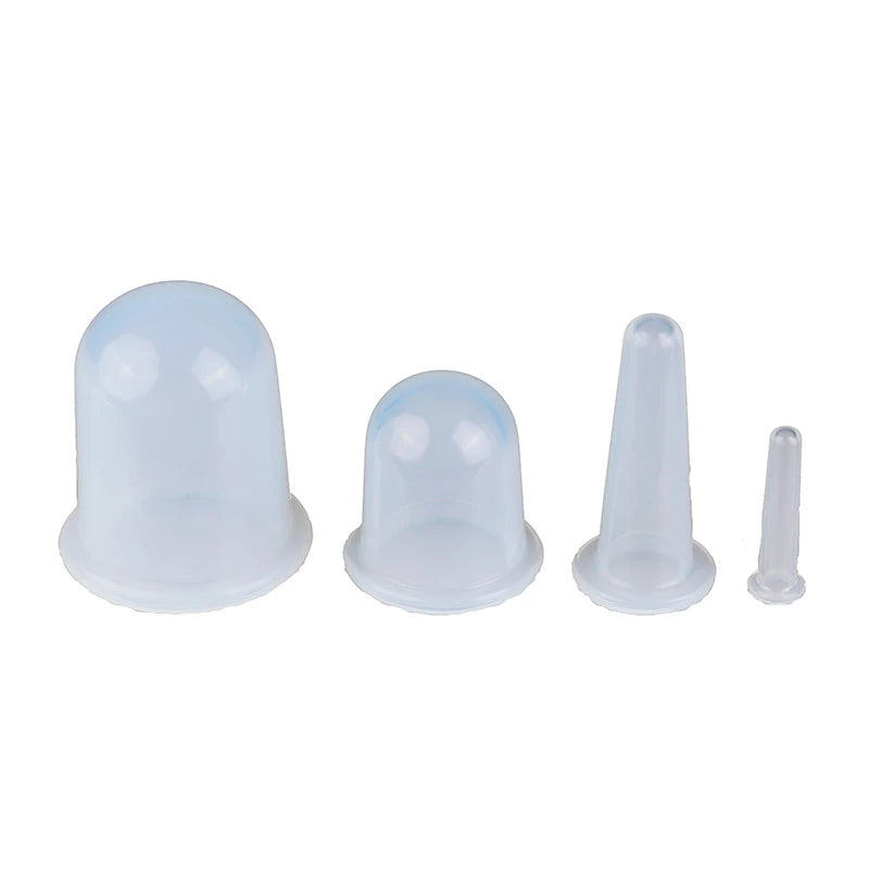 Silicone Cupping Massage Set - 4-Piece Muscle & Body Therapy Cups