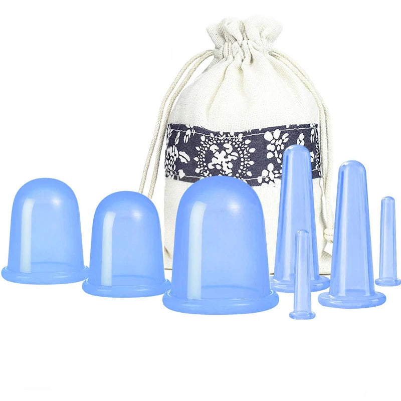 Silicone Cupping Massage Set - 4-Piece Muscle & Body Therapy Cups