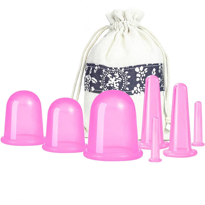 Silicone Cupping Massage Set - 4-Piece Muscle & Body Therapy Cups