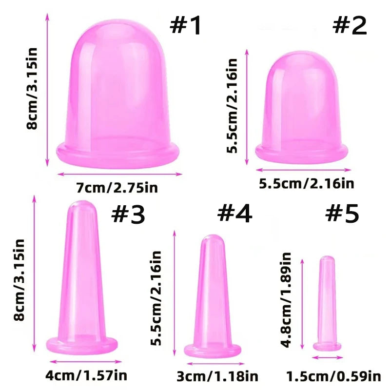 Silicone Cupping Massage Set - 4-Piece Muscle & Body Therapy Cups
