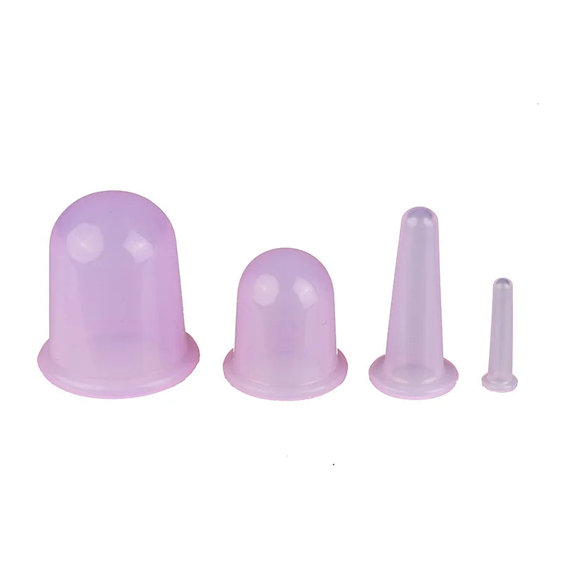 Silicone Cupping Massage Set - 4-Piece Muscle & Body Therapy Cups