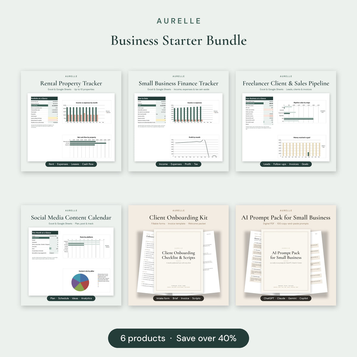 Aurelle Business Starter Bundle: 6 products