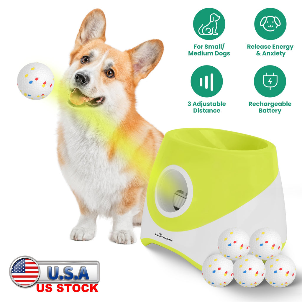 Automatic Dog Ball Launcher - Rechargeable Interactive Fetch Toy, 3 Distance Settings