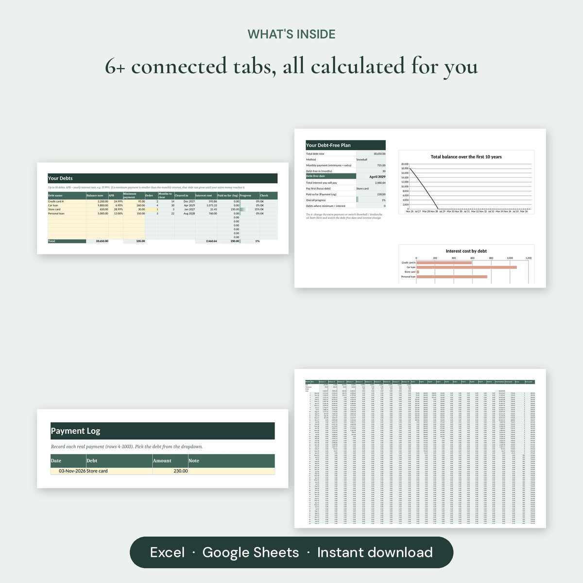 Inside the Debt Payoff Planner