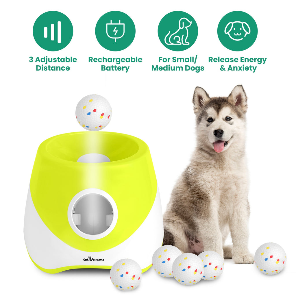 Automatic Dog Ball Launcher - Rechargeable Interactive Fetch Toy, 3 Distance Settings