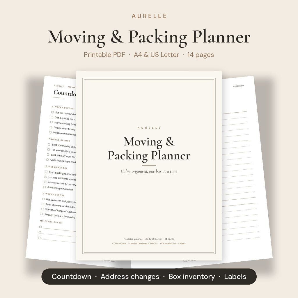 Aurelle Moving & Packing Planner