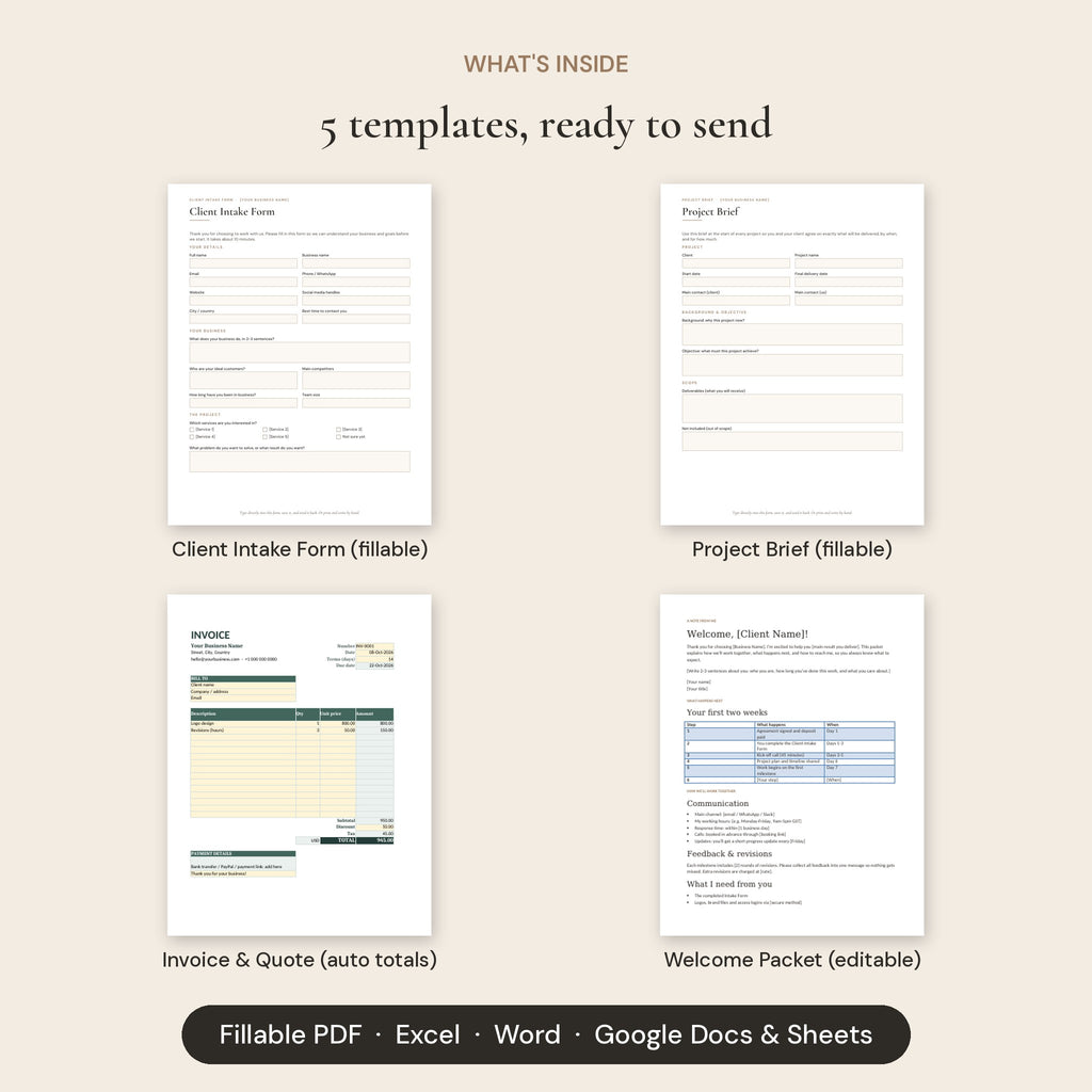 Templates in the Client Onboarding Kit