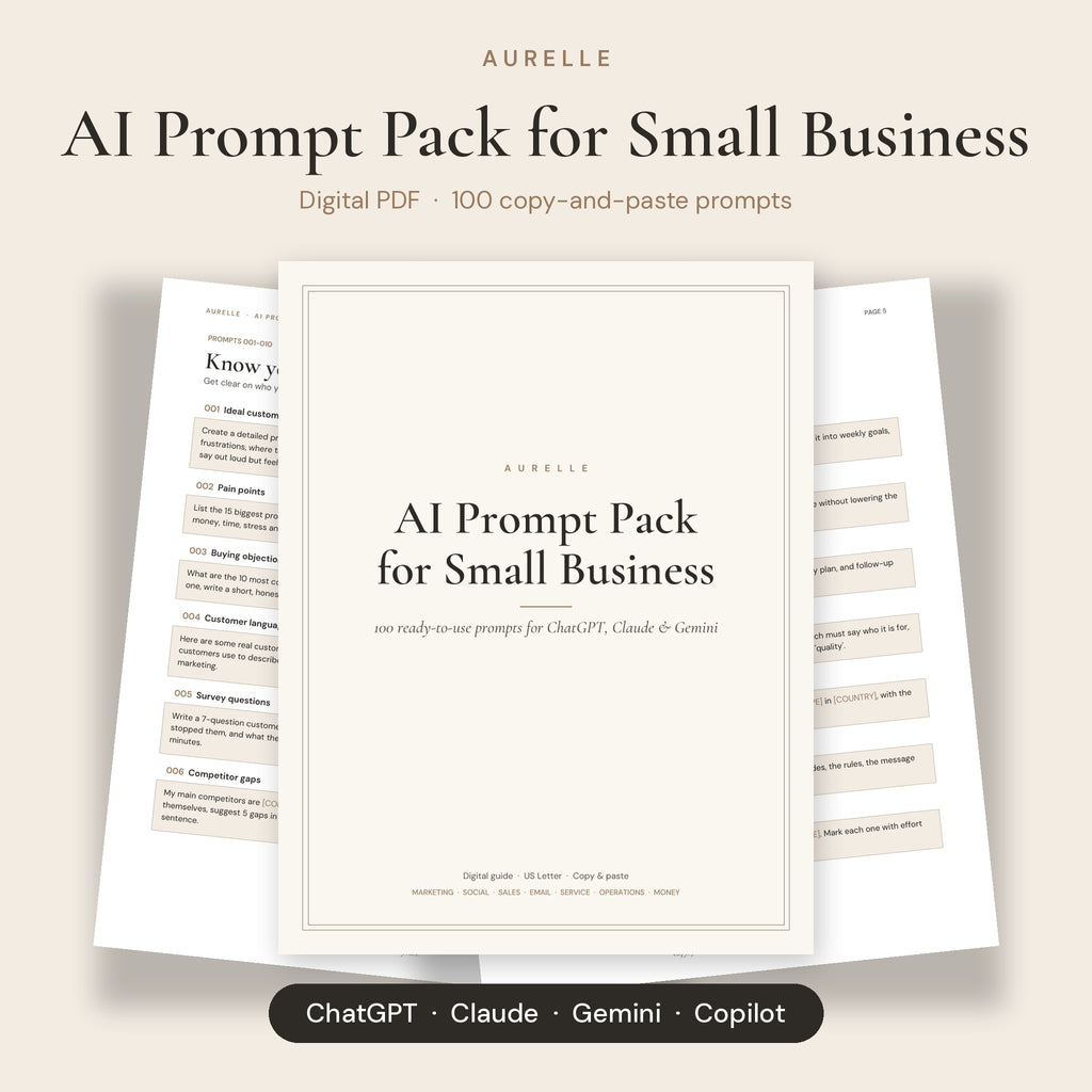 Aurelle AI Prompt Pack for Small Business