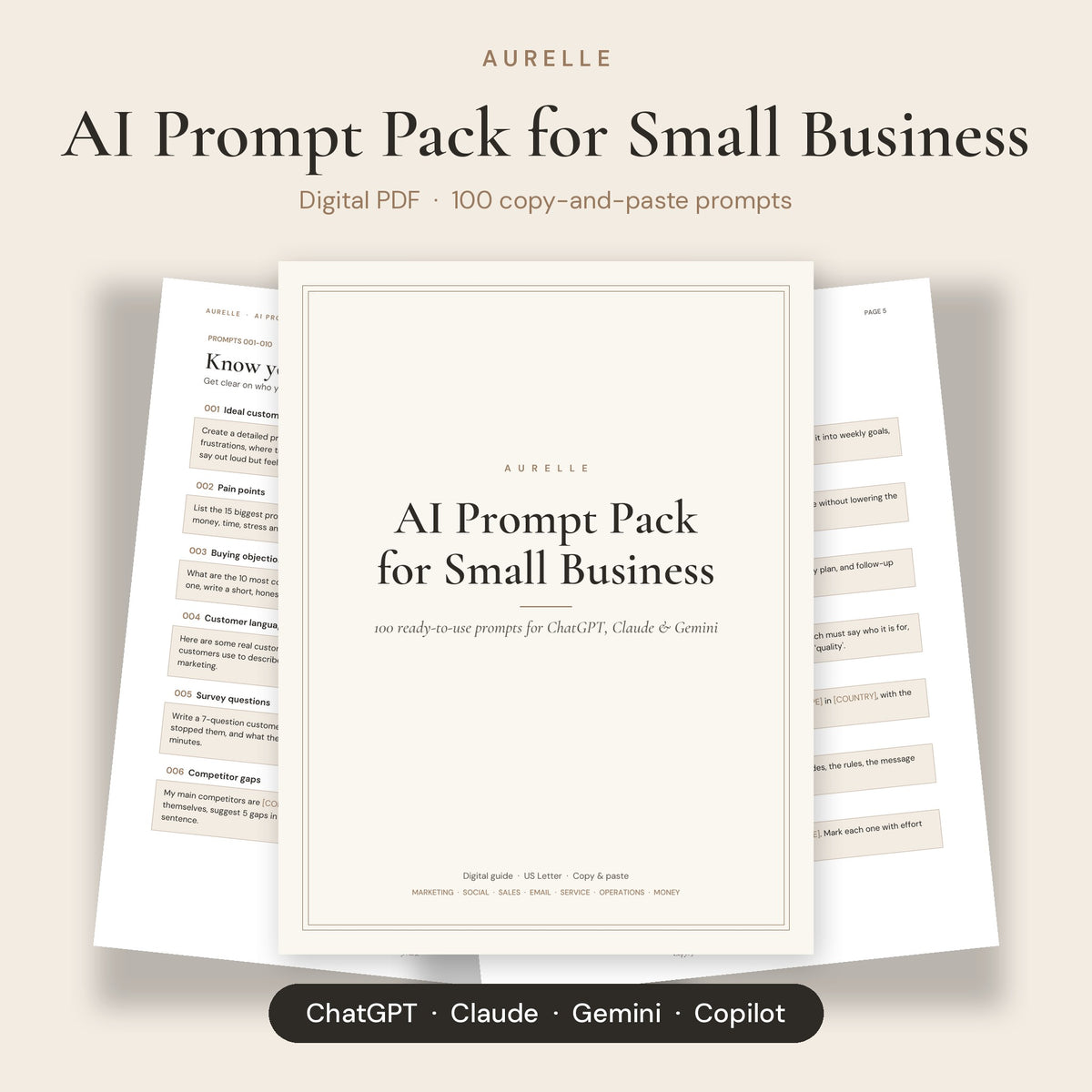 Aurelle AI Prompt Pack for Small Business
