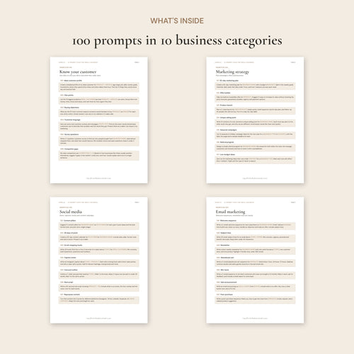 Pages inside the AI Prompt Pack